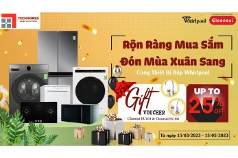 Mua thiết bị bếp Whirlpool nhận ngay khuyến mãi ‎Cleansui EU101, EU301 
