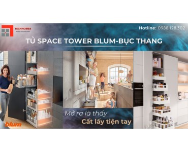 Tủ đồ khô blum và bục thang ngăn kéo blum