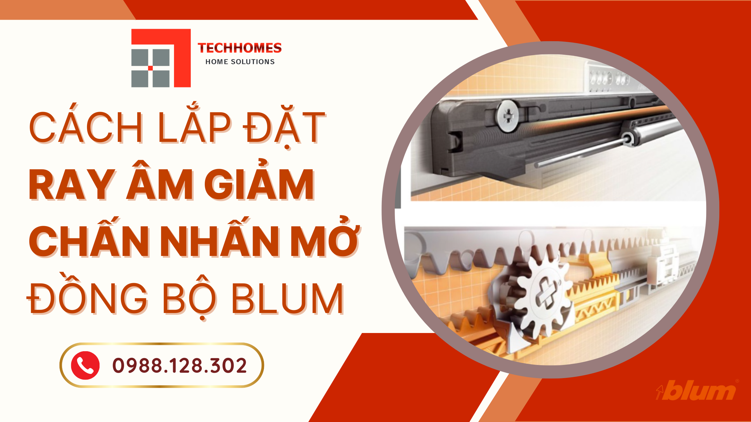 CÁCH LẮP ĐẶT RAY ÂM NHẤN MỞ GIẢM CHẤM BLUM