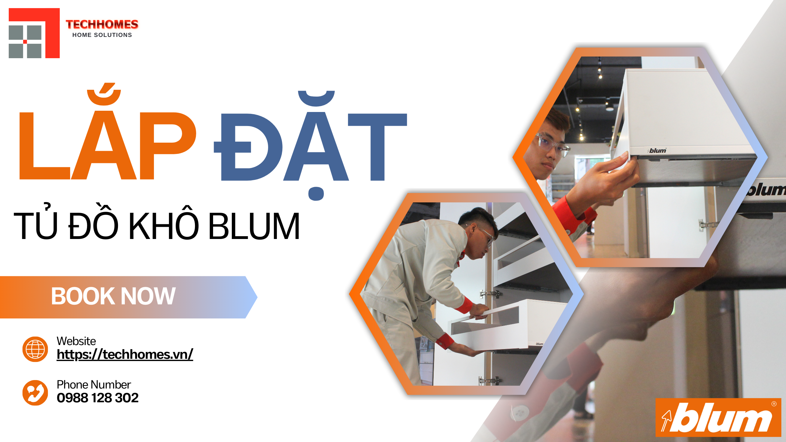 Lắp đặt tủ đồ khô blum