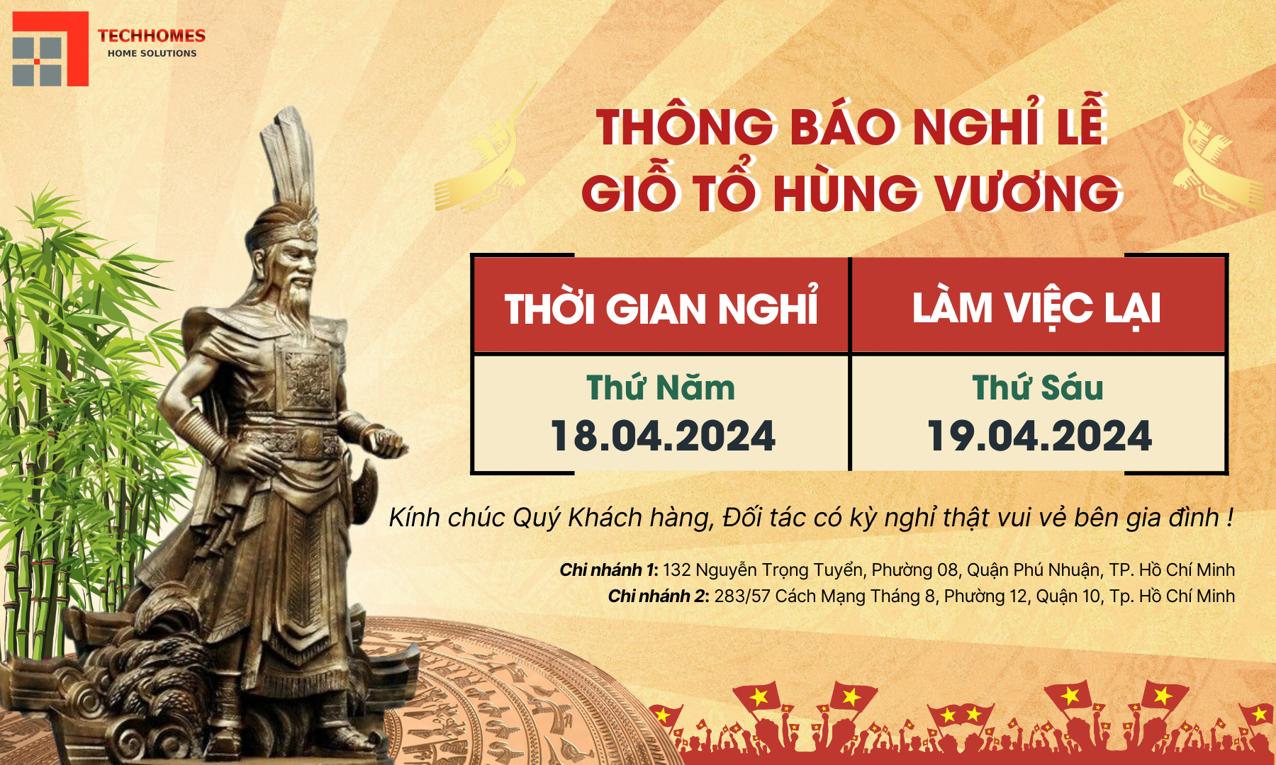 lịch nghỉ giỗ tổ hùng vương 2024