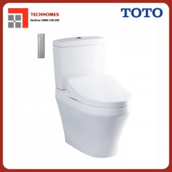 Bàn cầu hai khối TOTO CS945DNW11 nắp rửa điện tử WASHLET