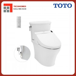 Bàn cầu hai khối TOTO CS986GW6 nắp rửa điện tử WASHLET