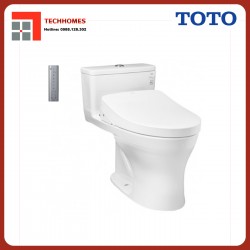 Bàn cầu một khối kèm nắp rửa điện tử WASHLET TOTO MS855CDW12
