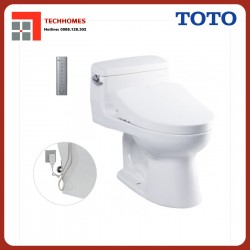 Bàn cầu một khối kèm nắp rửa điện tử WASHLET TOTO MS864W11