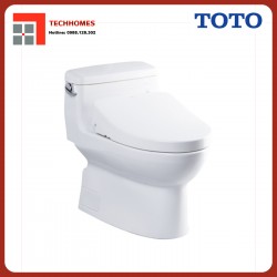 Bàn cầu một khối kèm nắp rửa điện tử WASHLET TOTO MS884CW12