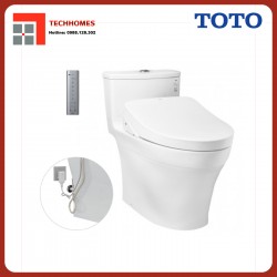 Bàn cầu một khối kèm nắp rửa điện tử WASHLET TOTO MS885DW11