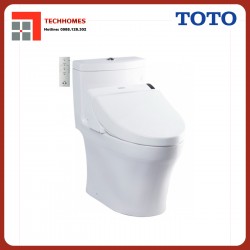 Bàn cầu một khối kèm nắp rửa điện tử WASHLET TOTO MS889DRW6