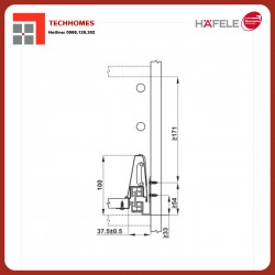 Bộ ngăn kéo, Alto, chiều cao thành hộc tủ 199 mm có thanh ray vuông 552.79.085