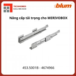 Bộ ray Blum 453.5001B 500mm giảm chấn nâng cấp tải trọng cho MERIVOBOX 70kg,4674966