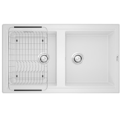CHẬU RỬA BÁT KONOX GRANITE SINK PHOENIX SMART 860 WHITE SILVER