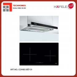 Combo thiết bị bếp Hafele 01539.81.07 Máy hút mùi âm tủ HH-TG90E  536.61.645 Bếp từ 2 vùng nấu HC-I772D