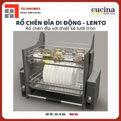 Giá bát đĩa nâng hạ Cucina 600mm Inox 304 504.76.004