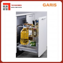 Giá chai lọ dao thớt Inox nan - Cánh kéo, ray trượt giảm chấn BC02.400