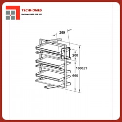 Giá giày có thể mở rộng, xoay 180°, có thể chứa tối đa 20 đôi giày 806.22.700
