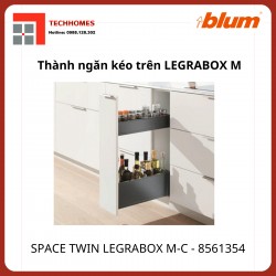Gia vị kéo blum SPACE TWIN LEGRABOX M-C, rộng 200 - 300mm, 8561354, trắng