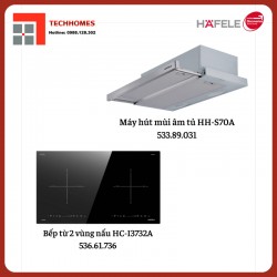 Gói Bếp 2 vùng từ và Máy hút mùi âm tủ 70cm Hafele 732.05.556