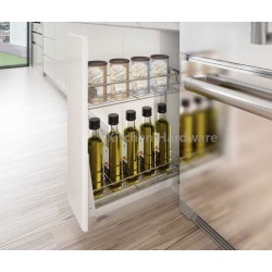 Kệ gia vị với ray âm giảm chấn cho thùng tủ 250mm,  7809136