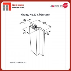KHUNG BÊN NO.52H SLIDO ALUFLEX 80 3M MÀU ĐỒNG HAFELE 403.75.353