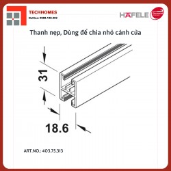 KHUNG CHIA GIỮA 3M PHỤ KIỆN CỬA TRƯỢT ĐI HAFELE 403.75.313