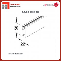 KHUNG DƯỚI 6M PHỤ KIỆN CỬA TRƯỢT ĐI  HAFELE 403.75.323