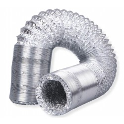 [Loại tốt] Ống gió bạc thông khói thông khí nhiều cỡ, ống hút mùi nhôm nhún 125mm