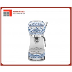 Máy pha cà phê Smeg & Dolce&Gabbana 50's Style, vòi đánh sữa tích hợp, màu Blu Mediterraneo