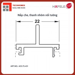 Nắp che thanh nhôm nối tường màu đen 6m Hafele 403.75.431