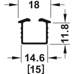 Ray trượt và ray dẫn hướng, cho Häfele Slido F-Line18 50A 401.30.609