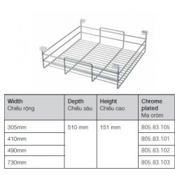 Rổ kéo móc vào khung rổ kéo