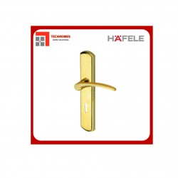 Tay nắm gạt cửa chính đế dài Hafele màu đồng bóng 903.98.475