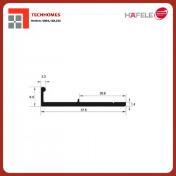 Tay nắm, Thanh nhôm tay nắm H01, 8.5 x 37.5 mm 563.58.313