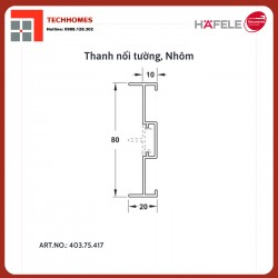 THANH NHÔM NỐI TƯỜNG SLIDO ALUFLEX 80 3M MÀU ĐỒNG HAFELE 403.75.417
