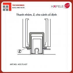 THANH NHÔM Z CHO CÁNH CỐ ĐỊNH ALUFLEX 80 6M MÀU BẠC HAFELE 403.75.437