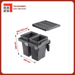 THÙNG RÁC ĐÔI CÁNH KÉO ÂM TỦ XW.D30-1