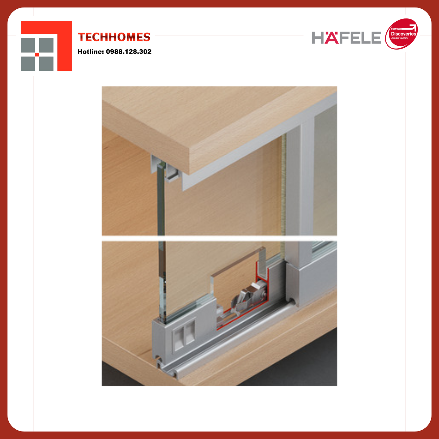 Bánh xe trượt, Häfele Slido F-Line14 25A, Lọt lòng, trượt vào và siết chặt 415.13.103 - 415.13.103