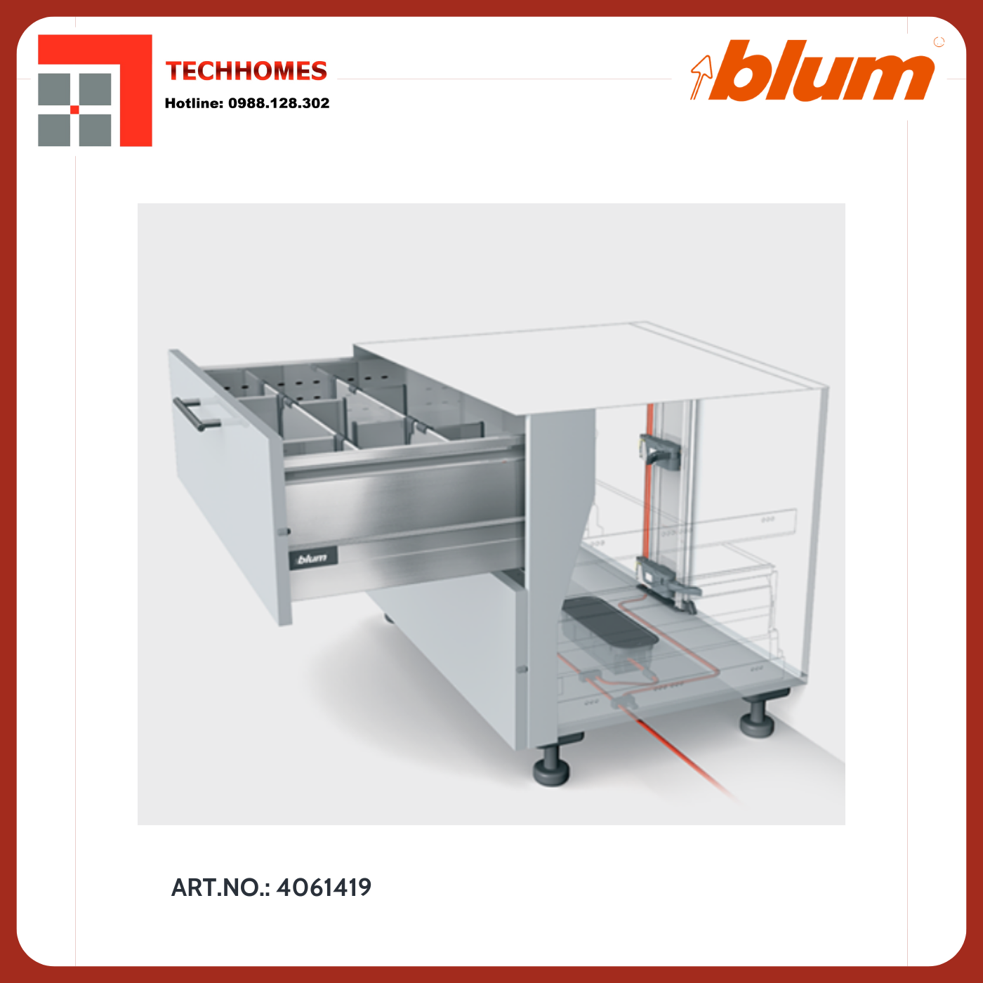 Bộ đẩy điện Blum cho 2 drawers 4061419  - 4061419 