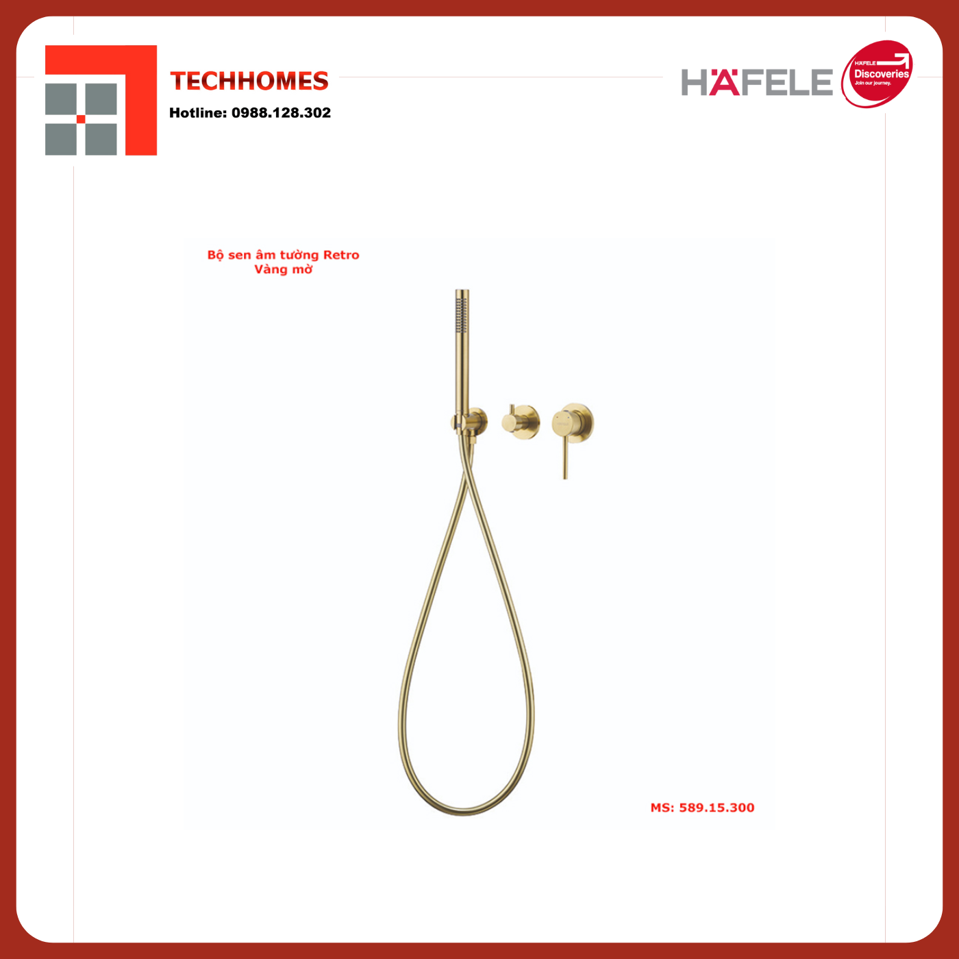 BỘ SEN ÂM TƯỜNG HAFELE RETRO VÀNG MỜ 589.15.300 - 589.15.300