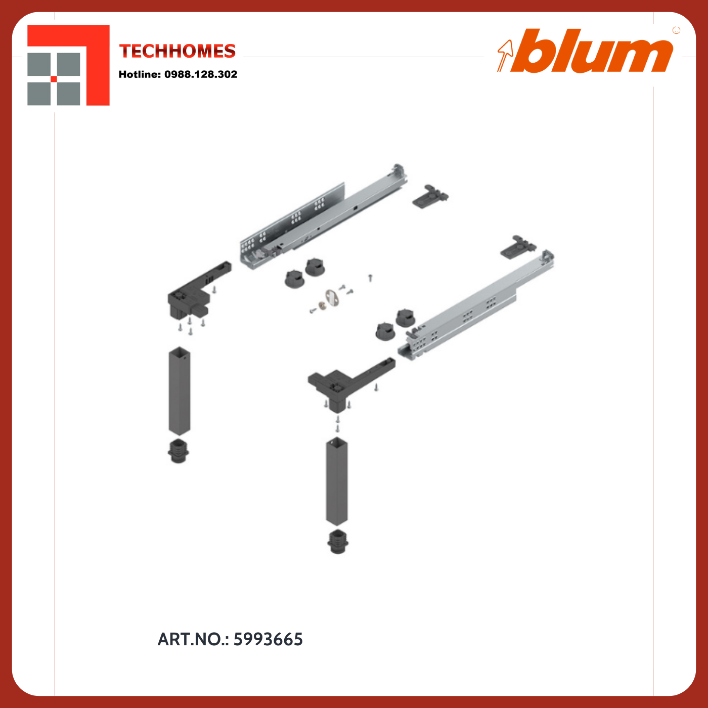 Bục thang ngăn kéo Blum Z95.4600 5993665  - 5993665