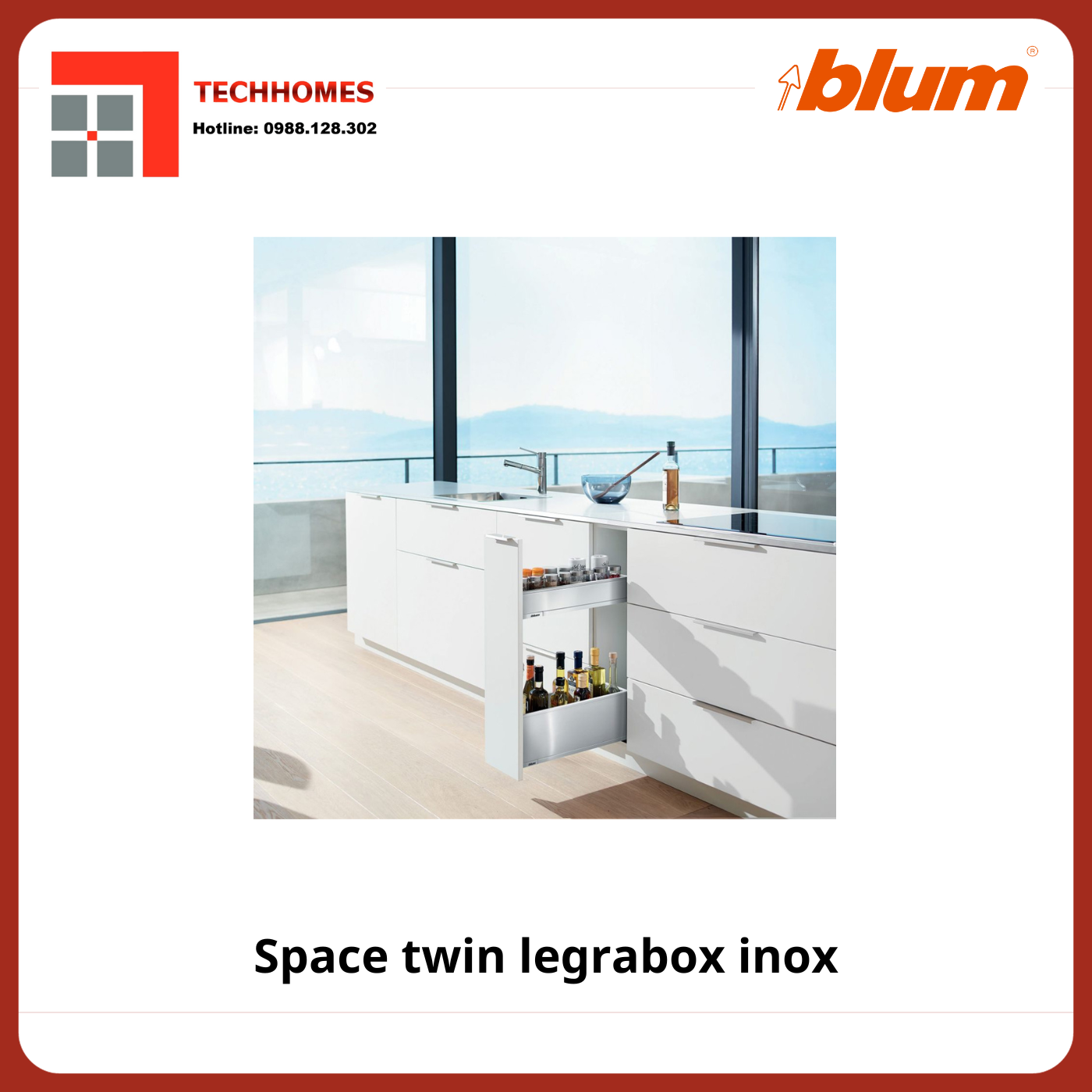 GIÁ CHAI LỌ BLUM SPACE TWIN LEGRABOX INOX - Space twin legrabox inox