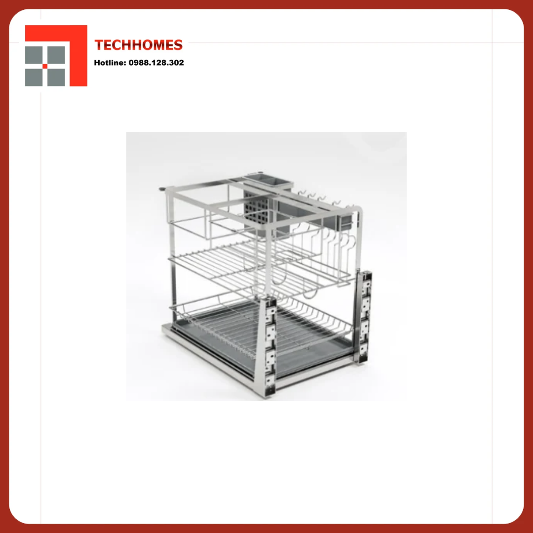 GIÁ DAO THỚT NAN DẸT INOX MỜ - RAY GIẢM CHẤN - KHUNG INOX 304 - HỆ DẪN HƯỚNG CHỐNG RUNG EPD5635VX - EPD5635VX