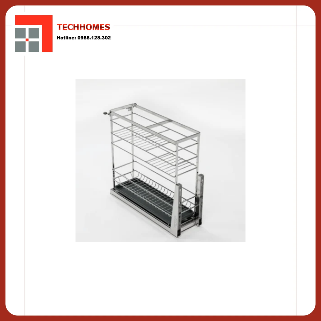 GIÁ GIA VỊ INOX NAN DẸT - RAY GIẢM CHẤN - KHUNG INOX 304 - HỆ DẪN HƯỚNG CHỐNG RUNG EPD4620VX - EPD4620VX