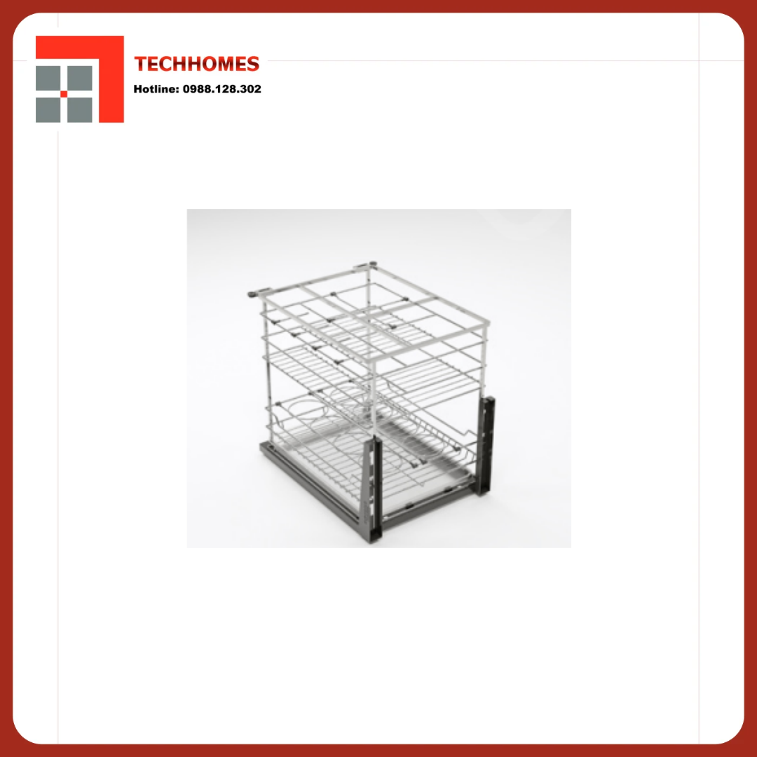 GIÁ GIA VỊ INOX NAN VUÔNG, RAY GIẢM CHẤN - HỆ DẪN HƯỚNG CHỐNG RUNG ERV4435VX - ERV4435VX