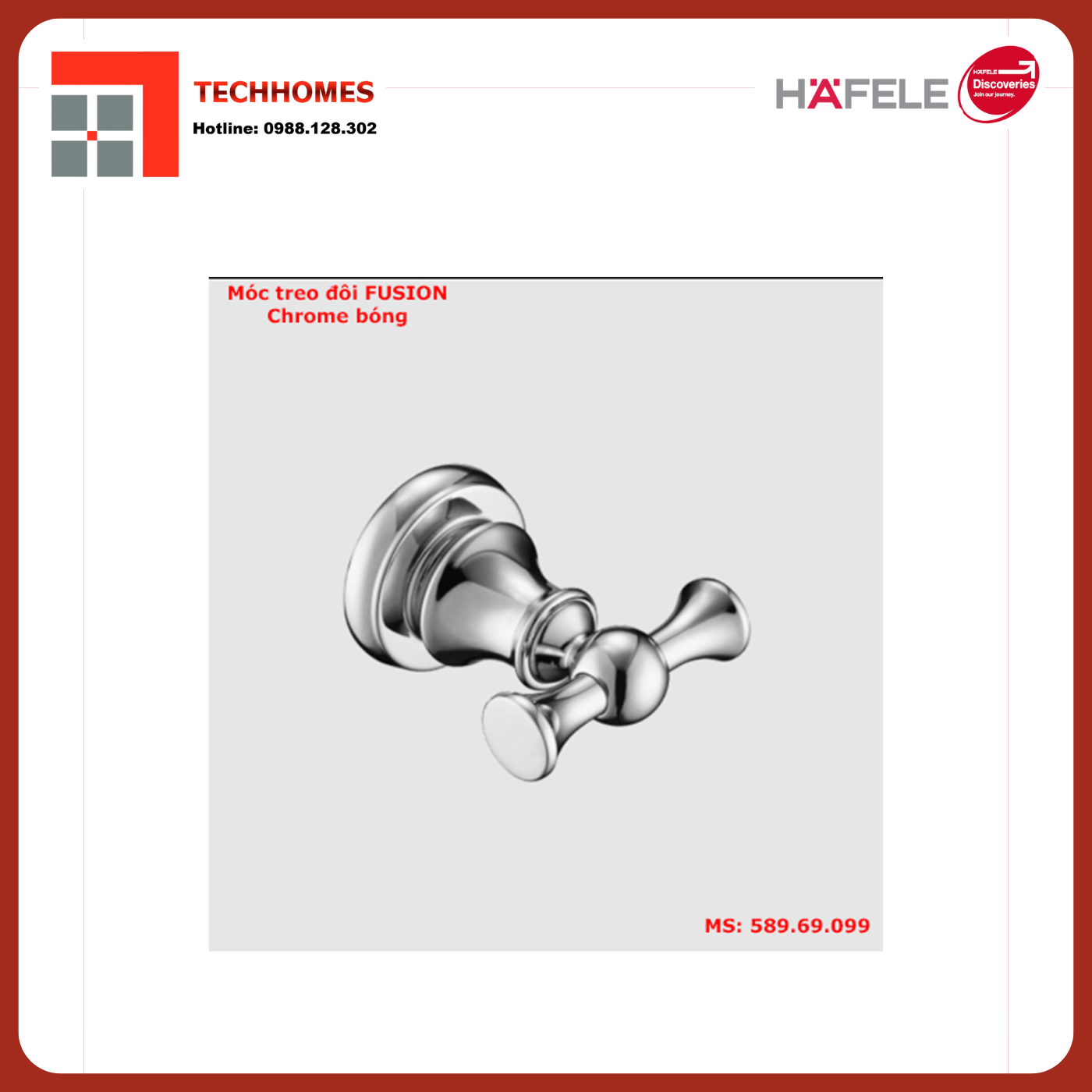 MÓC TREO ĐÔI HAFELE FUSION CR 589.69.099 - 589.69.099