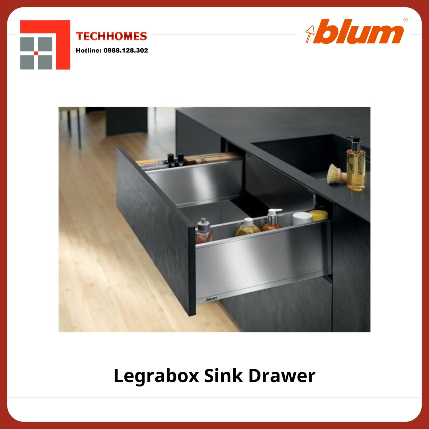NGĂN KÉO DƯỚI CHẬU RỬA BLUM LEGRABOX - Legrabox Sink Drawer