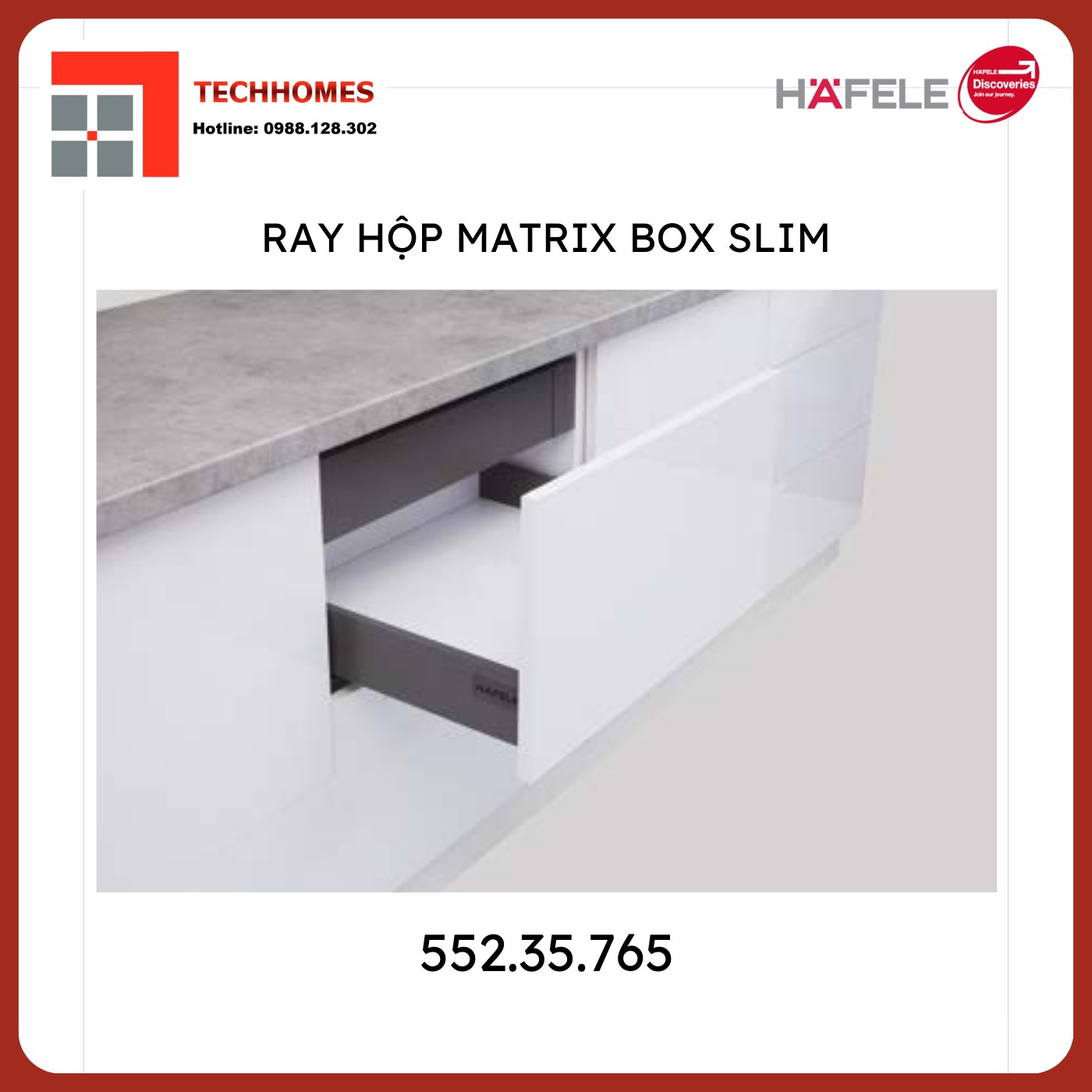 Ray Hộp Alto-S Giảm Chấn H80mm Hafele 552.35.765 - 55235765