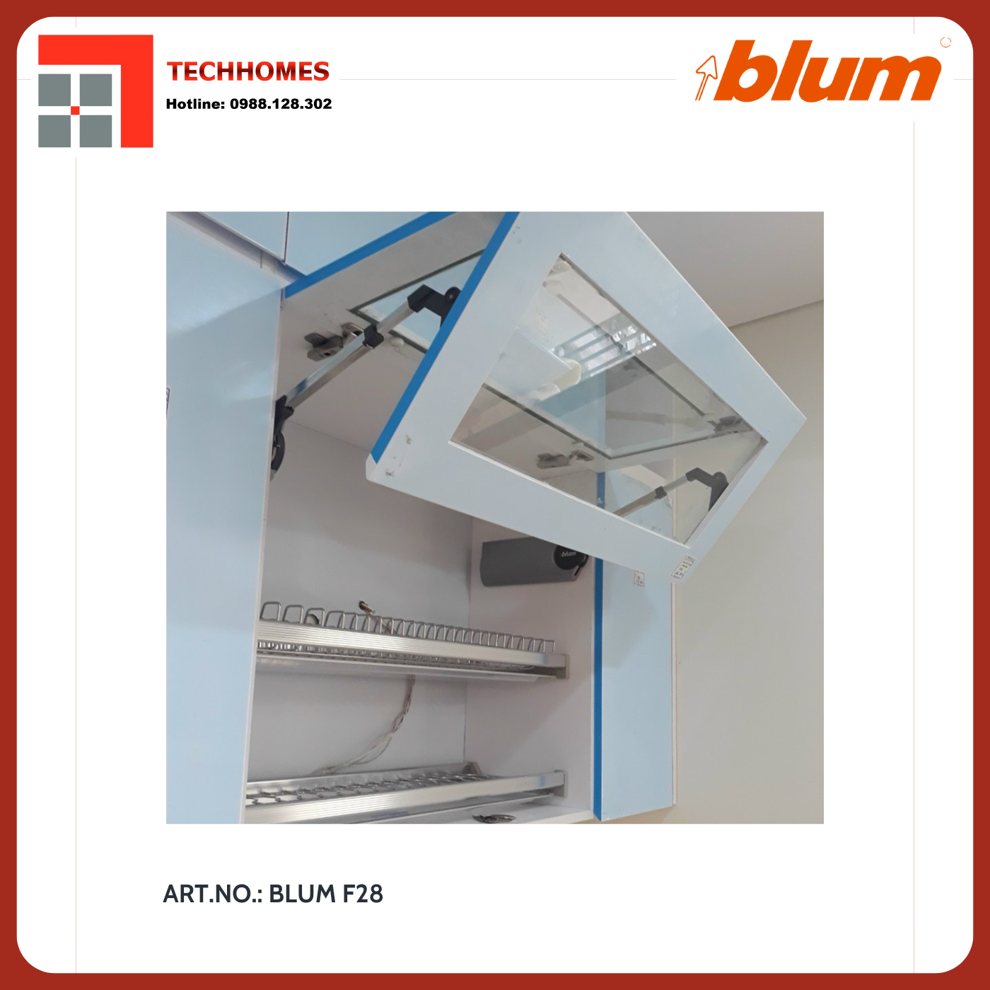 TAY NÂNG BLUM HF28 trọn bộ tay nâng Blum f28 nhập khẩu chính hãng Áo  - Blum f28