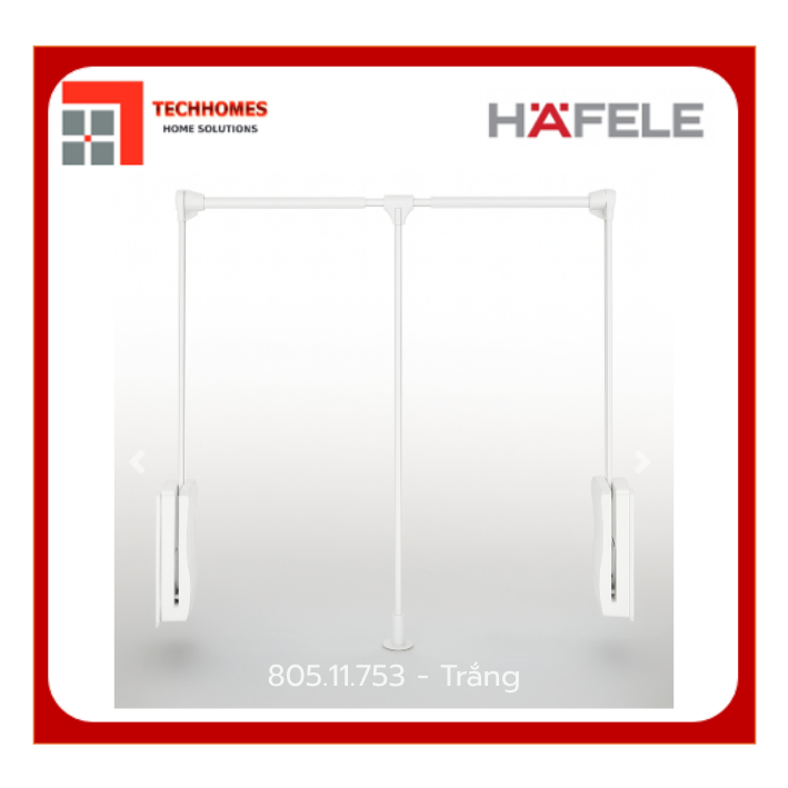 Tay Nâng Móc Áo 600 - 830mm Hafele 805.11.753 màu trắng - 805.11.753