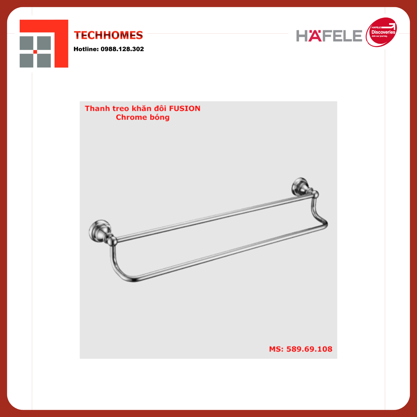 THANH TREO KHĂN ĐÔI HAFELE FUSION CR 589.69.108 - 589.69.108