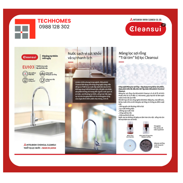 THIẾT BỊ LỌC NƯỚC LẮP DƯỚI BỒN RỬA CLEANSUI EU103 - CLEANSUI EU103